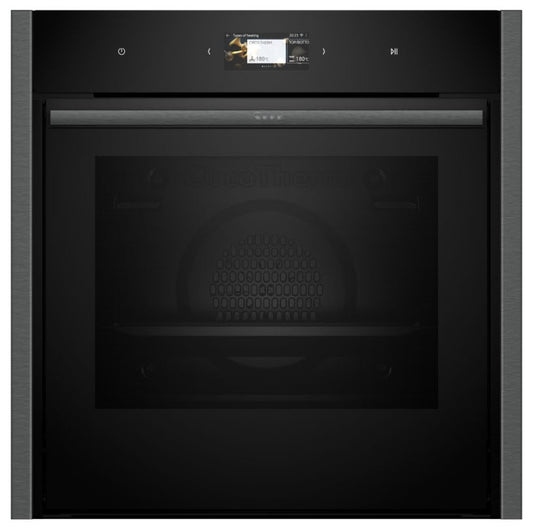 Neff B64CS71G0B N90 Slide & Hide Pyrolytic Multifunction Single Oven GRAPHITE