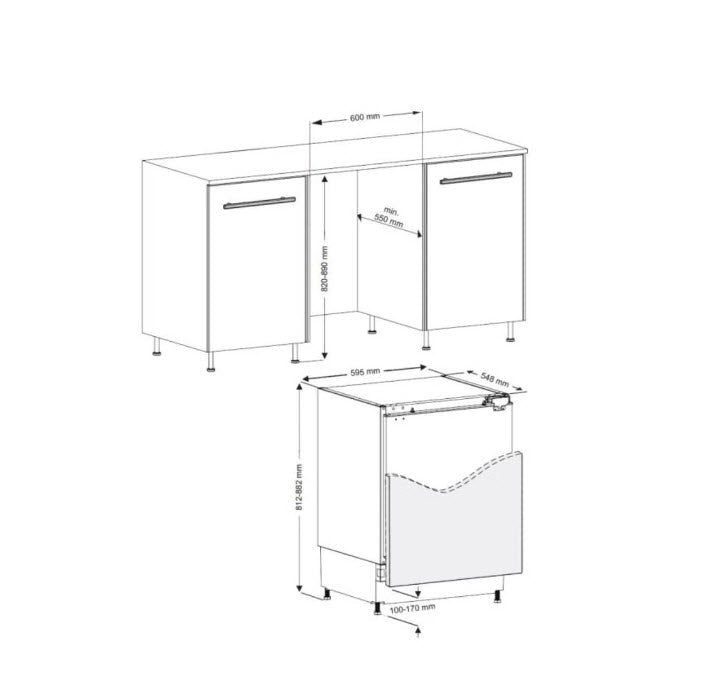 CDA CRI521 Integrated under-counter larder fridge