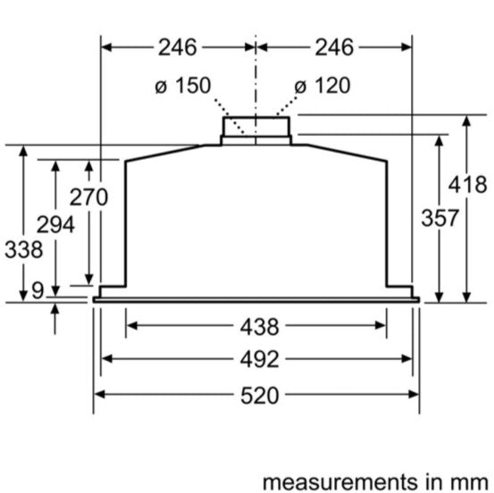 Bosch DHL575CGB Canopy cooker hood stainless steel 52cm wide