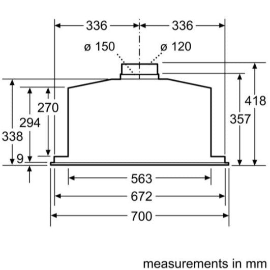 Bosch DHL785CGB 70cm Canopy Cooker Hood in stainless steel