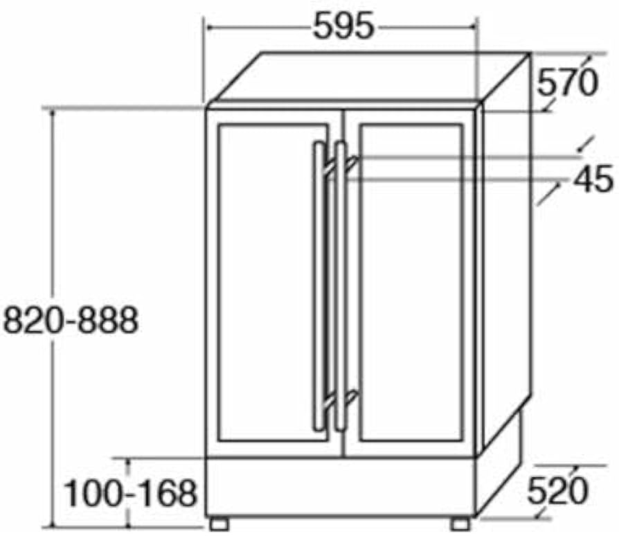 CDA FWC624SS Freestanding, Under Counter Double Door Wine Cooler Stainless Steel