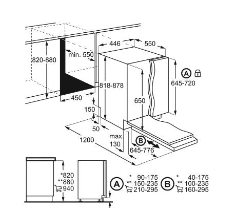 AEG FSE74747P Fully integrated Dishwasher