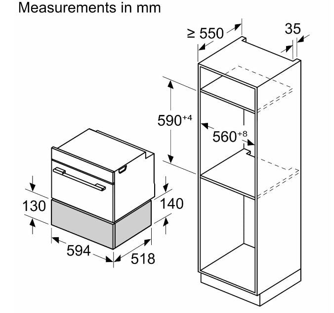 Siemens BI710E1B1 iQ700, Built-in accessory drawer, 60 x 14 cm