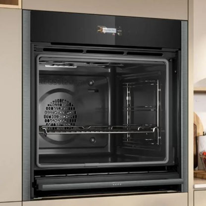 Neff B54CR71G0B N70 Slide & Hide Pyrolytic Multifunction Single Oven GRAPHITE