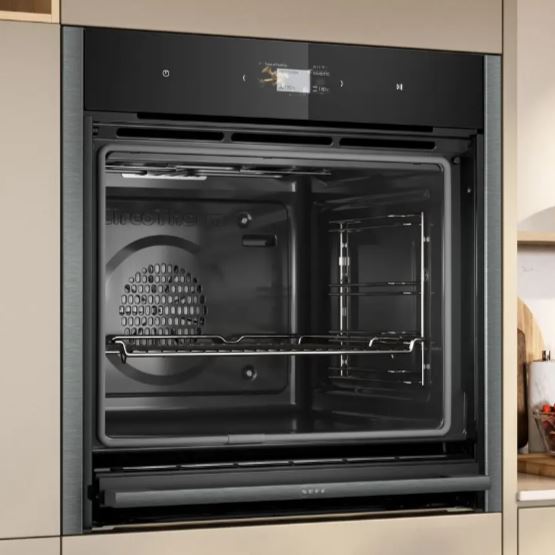 Neff B64CS71G0B N90 Slide & Hide Pyrolytic Multifunction Single Oven GRAPHITE