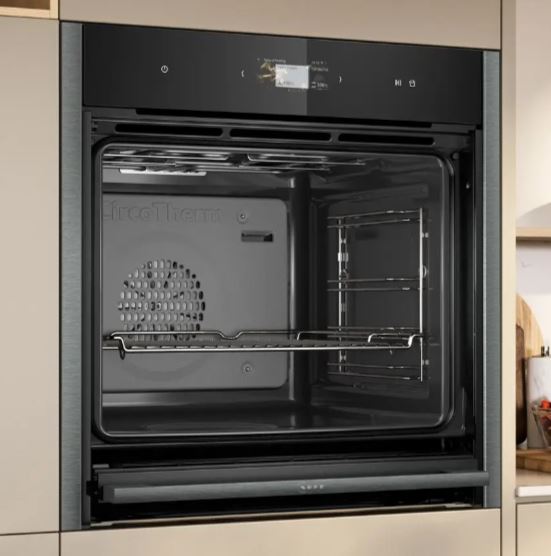 Neff B64FS31G0B N90 Slide & Hide Full Steam Single Oven GRAPHITE