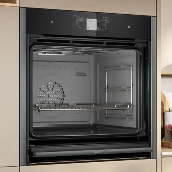 Neff B64FT53G0B N90 Slide & Hide FullSteam Single Oven GRAPHITE