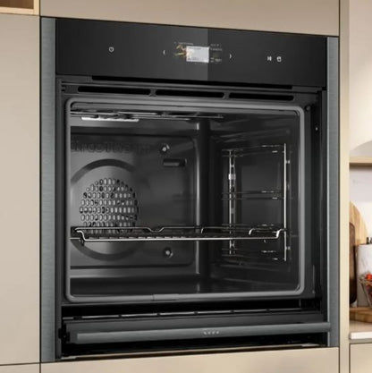 Neff B64VS71G0B N90 Slide & Hide Pyrolytic VarioSteam Single Oven GRAPHITE