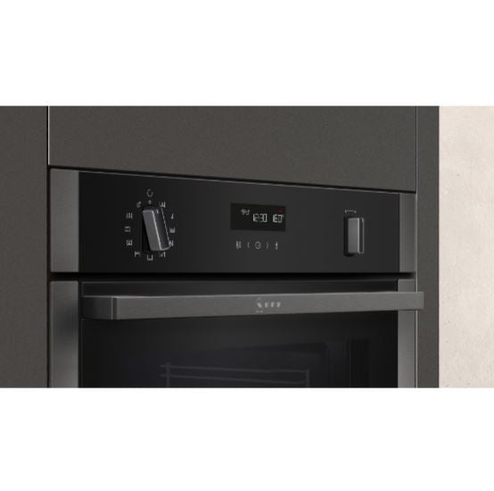 Neff B6ACH7HG0B N50 Slide & Hide Pyrolytic Single Oven GRAPHITE