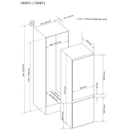 CDA CRI871 Integrated 70/30 fridge freezer