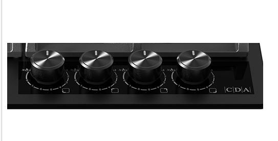 CDA HVG631MB Gas On Glass Hob