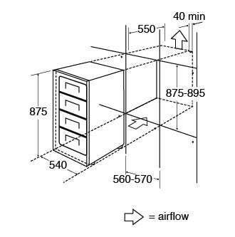 CDA FW482 Integrated in-column freezer