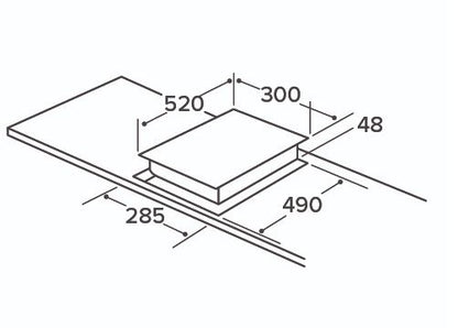CDA HC3616FR Two Zone Ceramic Domino Hob