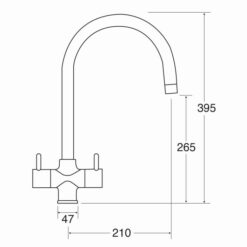 CDA TC55CH Monobloc Tap With Swan Neck Spout