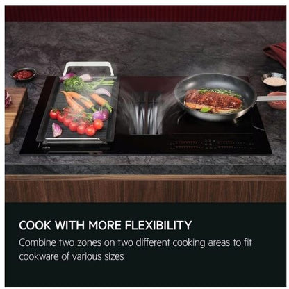 AEG NCH84C23AB Sense Fry 80 cm Induction Extractor Hob Combo Hob