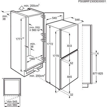 AEG OSC5S185ES Fully Integrated Low Frost Fridge Freezer