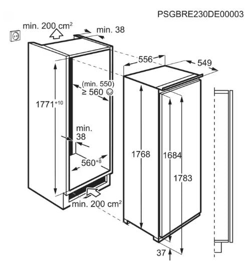 AEG ABK818E6NC 177cm Integrated In Column Frost Free Freezer