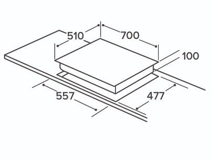 CDA HVG731MB Gas On Glass Hob