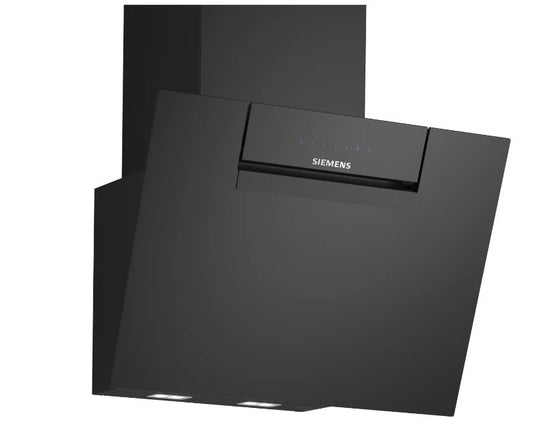 Siemens LC67KFN60B iQ300 60cm Black Glass Angled Cooker Hood