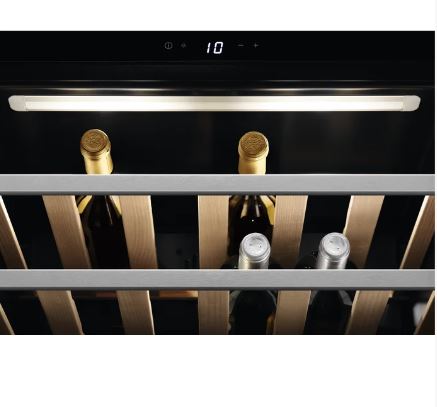 AEG KWK884520M Integrated Compact Wine Cooler 45CM 18 Bottle - Black Glass And Stainless Steel