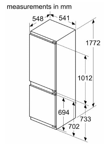 Neff KI7861FE0G N30 Integrated Frost Free Fridge Freezer 60/40