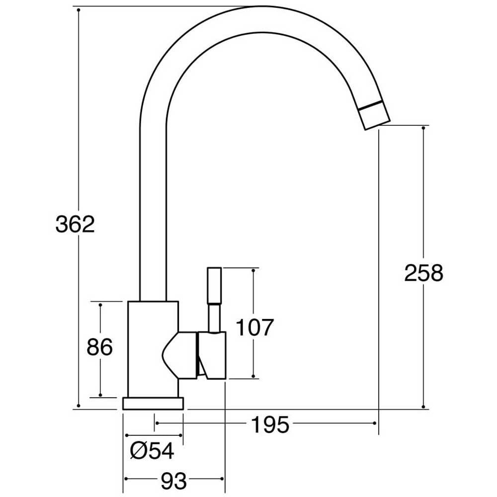 CDA TC31SS Single Lever Swan Neck