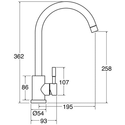 CDA TC31SS Single Lever Swan Neck