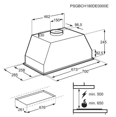 AEG DGB3850M 70cm Canopy Hood STAINLESS STEEL