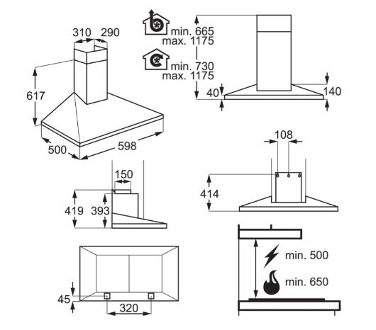 AEG DKB5660HM 60cm Chimney Hood - Stainless Steel