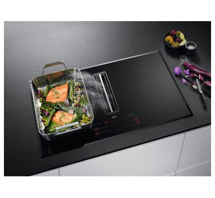 AEG CDE84779FB 83CM Ducted Air Venting Flex Induction Hob In Black