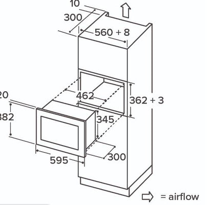 CDA VM551BL Black Wall Microwave