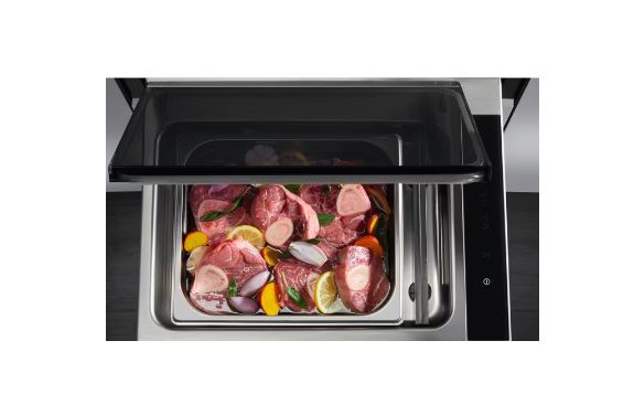 AEG KDK911423M Vacuum Sealer Drawer 14cm - Black Glass And Stainless Steel