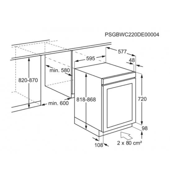 AEG AWUS040B8B 60cm Undercounter Single Zone Wine Cabinet