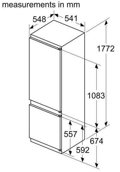 NEFF KI5872SE0G Built In Fridge Freezer Low Frost - Fully Integrated