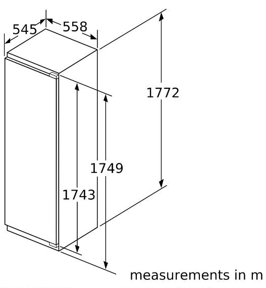 Neff KI1813FE0G 177cm Integrated In Column Larder Fridge