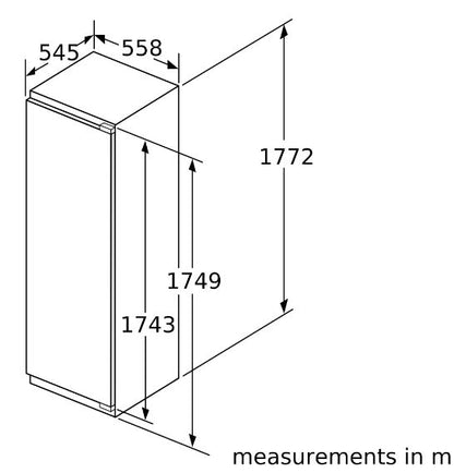 Neff KI8815OD0 177cm Integrated In Column Larder Fridge