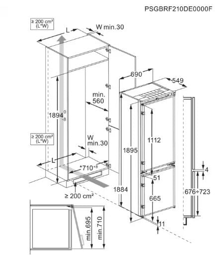 AEG NSC7G751ES 188cm Built In Fridge Freezer