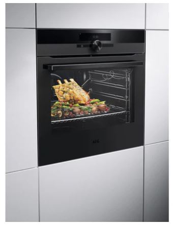 AEG Single Self Cleaning Oven Pyrolytic Black BPK948330T