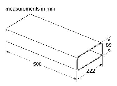 Bosch HEZ9VDSM1 1 x 500mm Long Flat Channel Ducting For Vented Hobs & Downdraft Hoods