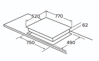 CDA HN7750FR 77cm Five Zone Induction Hob