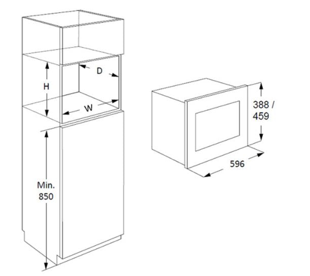 AEG MBE2658SEM BUILT IN MICROWAVE 26L - BLACK & STAINLESS STEEL