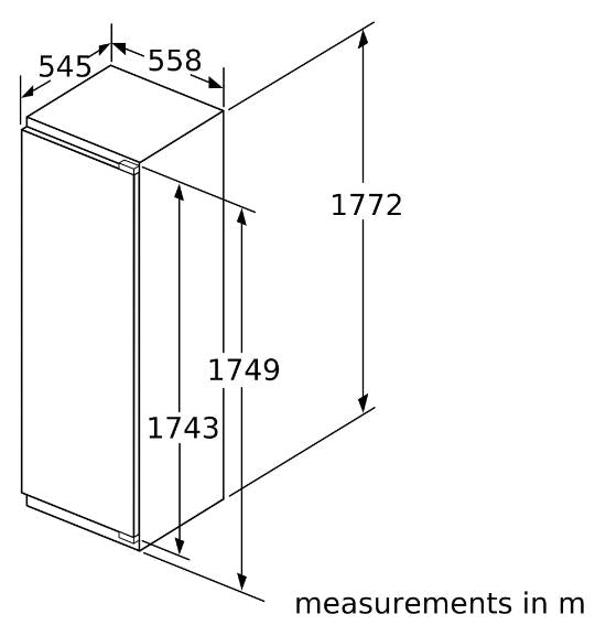 Neff GI7815NE0 177cm Integrated In Column Frost Free Freezer