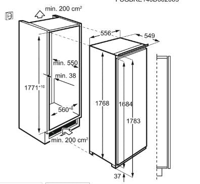 AEG SKE818E1DC 177cm Integrated In Column Larder Fridge