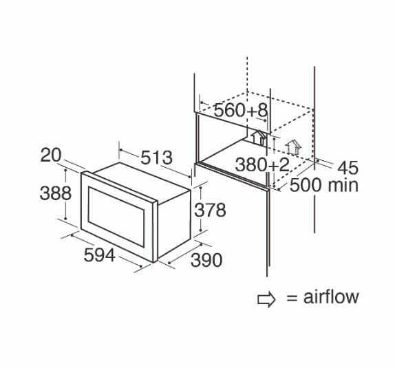 CDA VM131SS Built-In Microwave - Stainless Steel