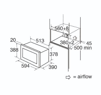 CDA VM131BL Built-In Microwave Black