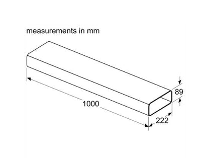 Siemens HZ9VDSM2 1 x 1000mm Long Flat Channel Ducting for Vented Hobs & Downdraft Hoods