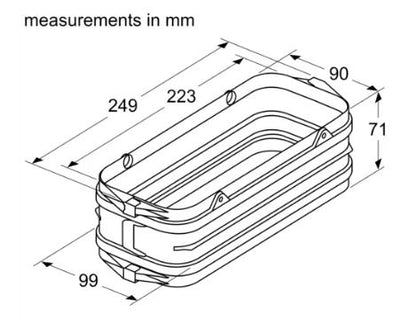 Siemens HZ9VDSS1 Straight Channel Ducting Connection Piece for Vented Hobs and Downdraft Hoods