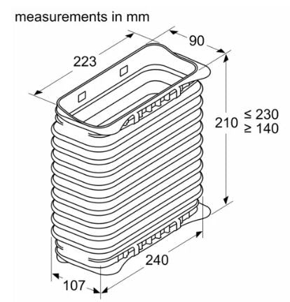 Siemens HZ9VDSS2 Flexible Connection Piece For Use Between Straight Channel Ducting Components And Bends for Vented Hob and Downdrafts