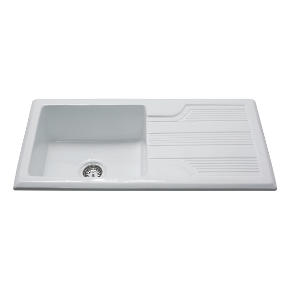 Picture of CDA KC23WH Ceramic single bowl sink