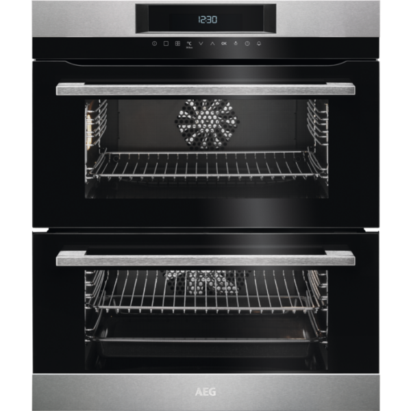Picture of AEG Built Under Double Oven With Twin Fan And Grill - Stainless Steel | DUK731110M